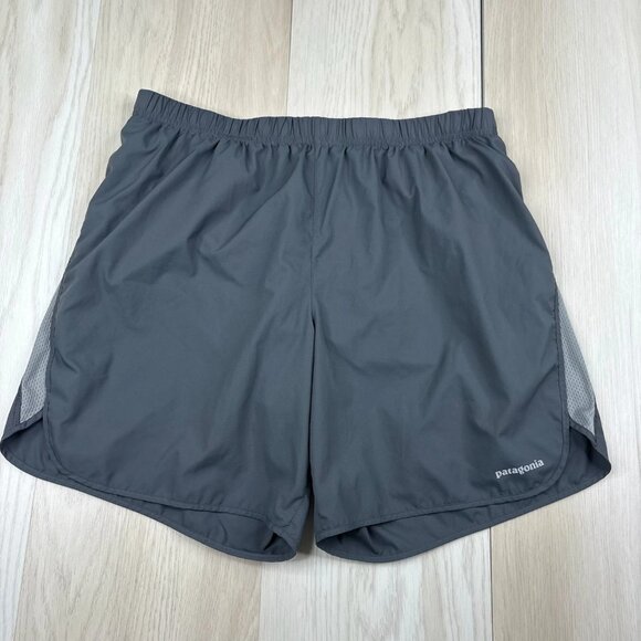 Patagonia Mens Gray Lined Elastic Band Drawstring Outdoor Running Shorts Size L - Picture 1 of 10